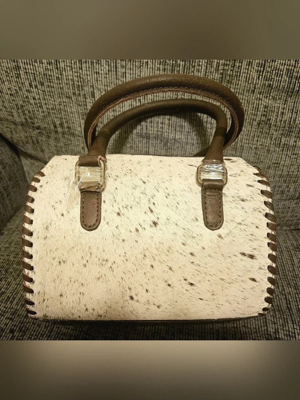Brown Haircalf Leather Top-Handle Bag  | Small Speedy